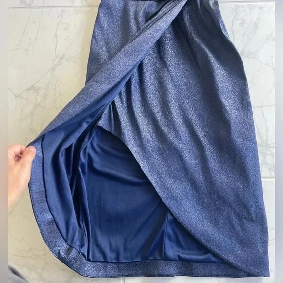 Theia Metallic Navy Dress| Size 4 - Picture 5 of 11